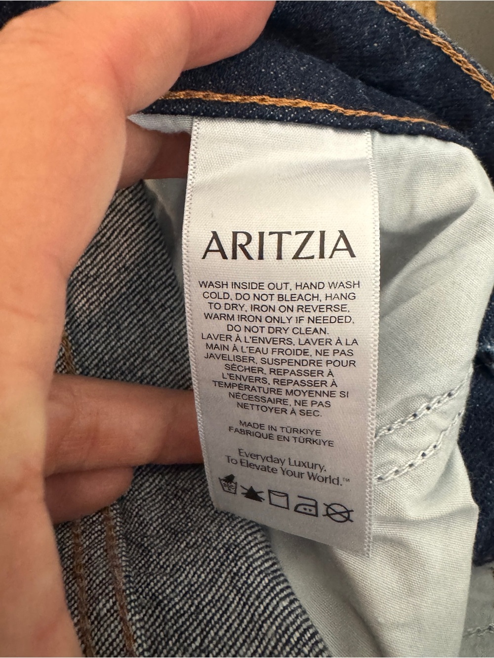 Aritzia Denim Forum Remy Curve-Fit Hi-Rise Wide Leg Jeans 25 Dark Wash - Picture 6 of 7